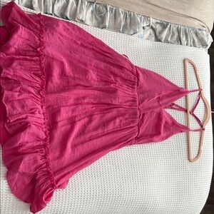 Elegant Pink Halter Dress